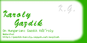 karoly gazdik business card